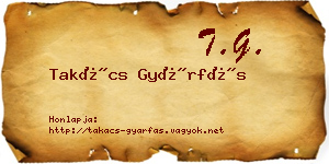 Takács Gyárfás névjegykártya